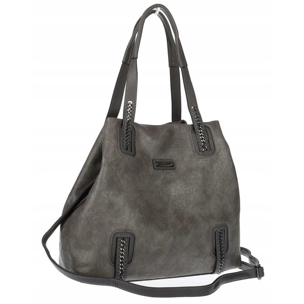 Torebka damska shopper A4 elegancka torba duża do pracy CH6687 Szara
