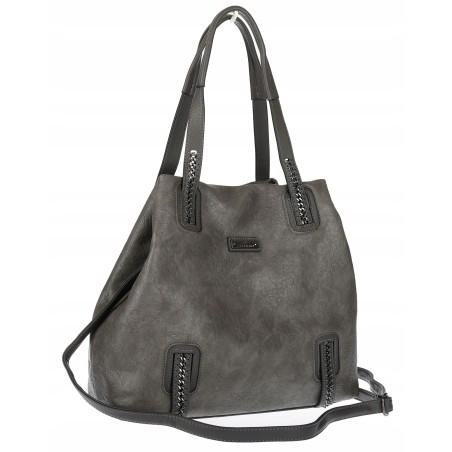 Torebka damska shopper A4 elegancka torba duża do pracy CH6687 Szara