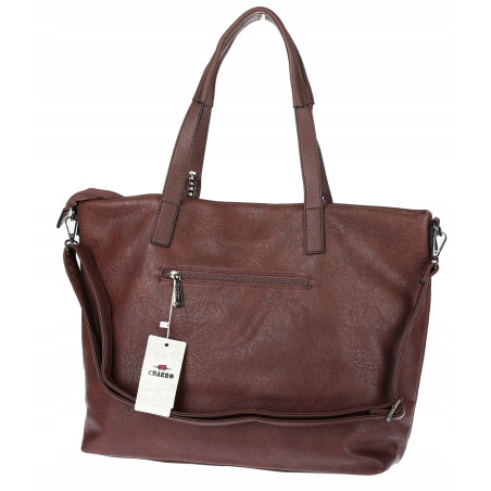 Torebka damska shopper A4 elegancka torba duża do pracy CH6687 Czekoladowa