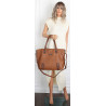 Torebka damska shopper A4 elegancka torba duża do pracy CH6687 Brązowa