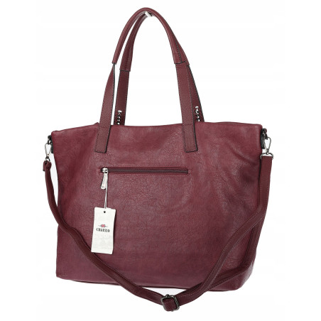 Torebka damska shopper A4 elegancka torba duża do pracy CH6687 Bordowa