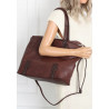 Torebka damska shopper A4 elegancka torba duża do pracy CH6687 Czekoladowa