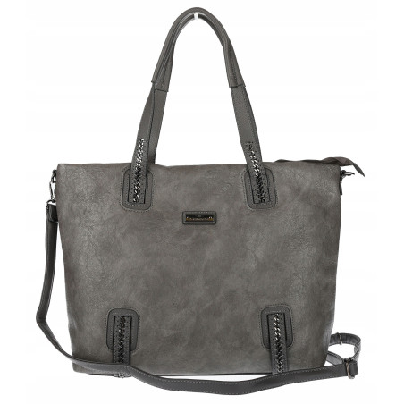 Torebka damska shopper A4 elegancka torba duża do pracy CH6687 Szara