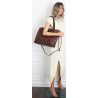 Torebka damska shopper A4 elegancka torba duża do pracy CH6687 Czekoladowa