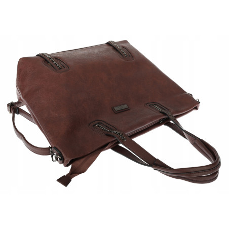 Torebka damska shopper A4 elegancka torba duża do pracy CH6687 Czekoladowa