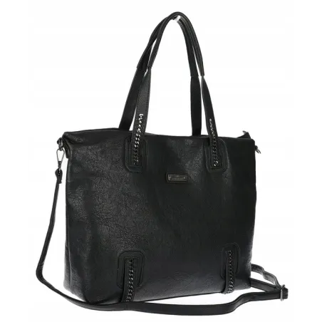 Torebka damska shopper A4 elegancka torba duża do pracy CH6687 Czarna