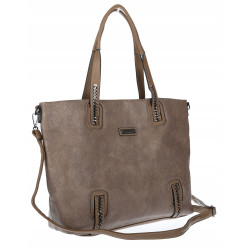 Torebka damska shopper A4 elegancka torba duża na ramię CH6687 Brązowa