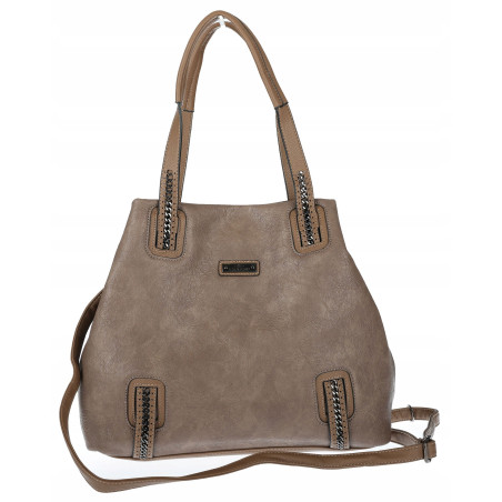 Torebka damska shopper A4 elegancka torba duża na ramię CH6687 Brązowa