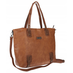 Torebka damska shopper A4 elegancka torba duża do pracy CH6687 Brązowa