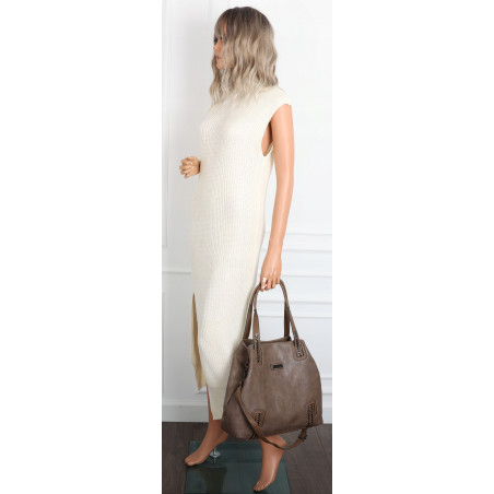 Torebka damska shopper A4 elegancka torba duża na ramię CH6687 Brązowa