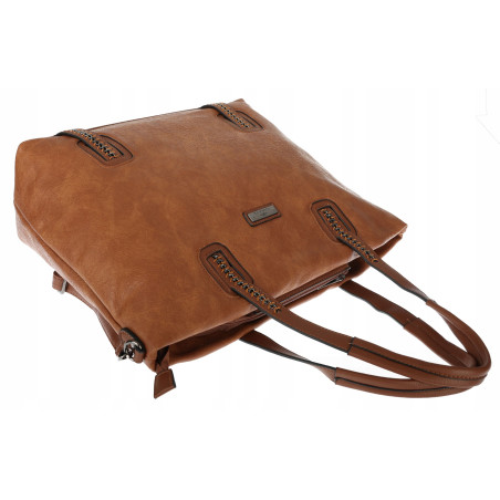 Torebka damska shopper A4 elegancka torba duża do pracy CH6687 Brązowa