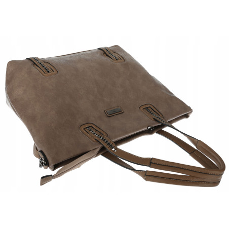 Torebka damska shopper A4 elegancka torba duża na ramię CH6687 Brązowa