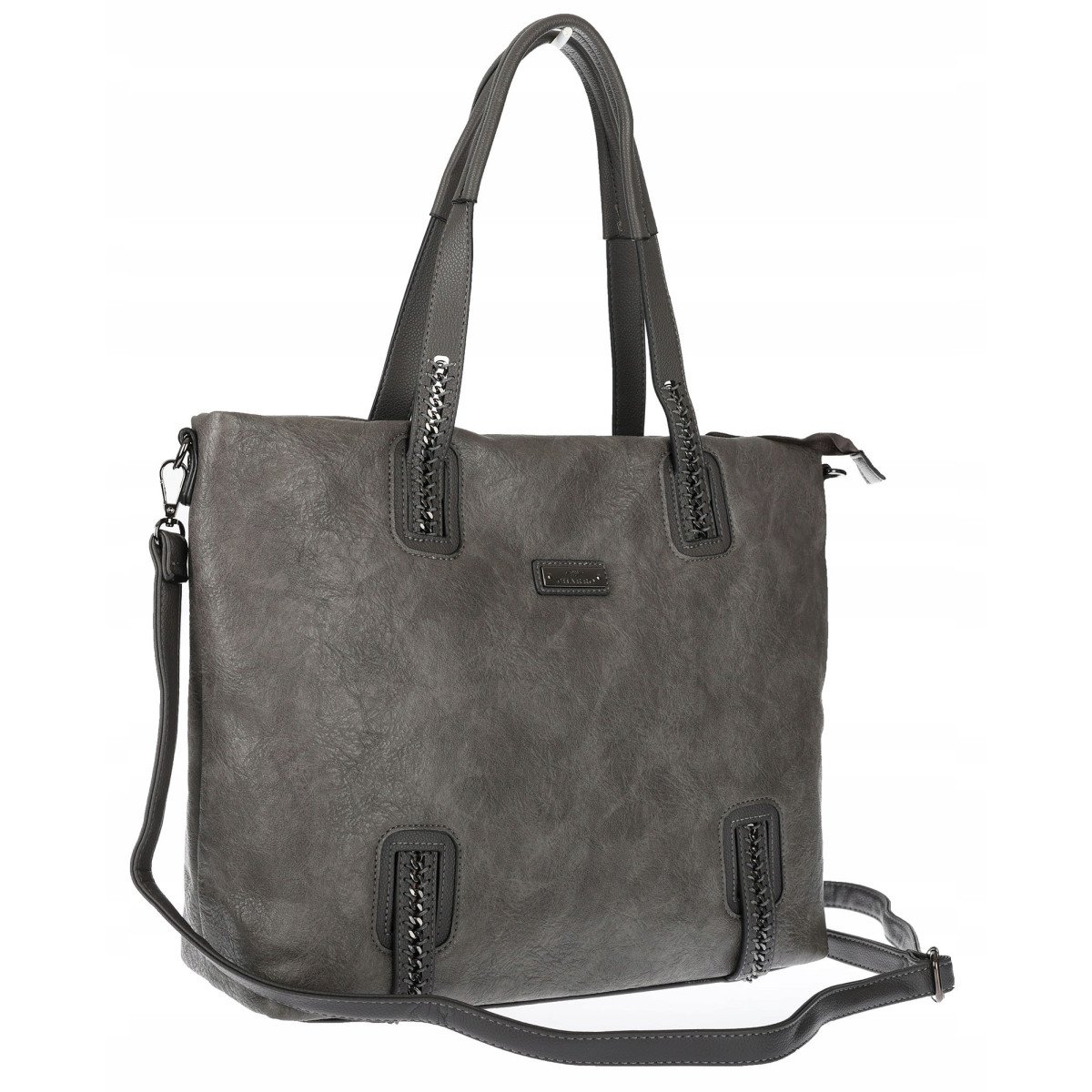 Torebka damska shopper A4 elegancka torba duża do pracy CH6687 Szara