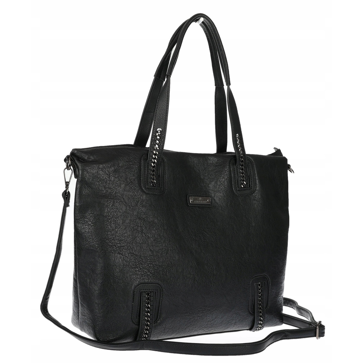 Torebka damska shopper A4 elegancka torba duża do pracy CH6687 Czarna