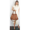 Torebka damska shopper A4 elegancka torba duża do pracy CH6687 Brązowa