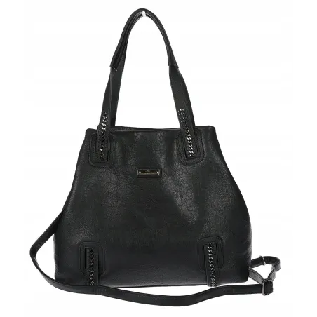 Torebka damska shopper A4 elegancka torba duża do pracy CH6687 Czarna