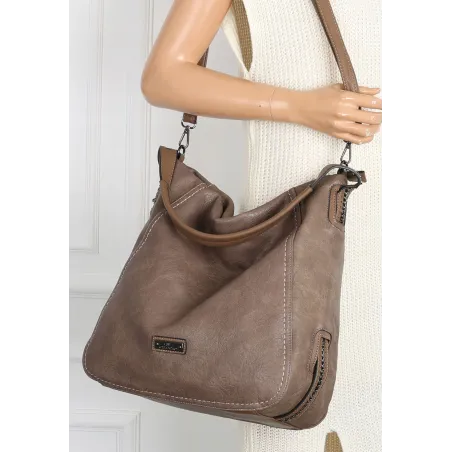 Torebka Damska Worek duża włoska marka CHARRO A4 pojemna CH6688 Brązowa