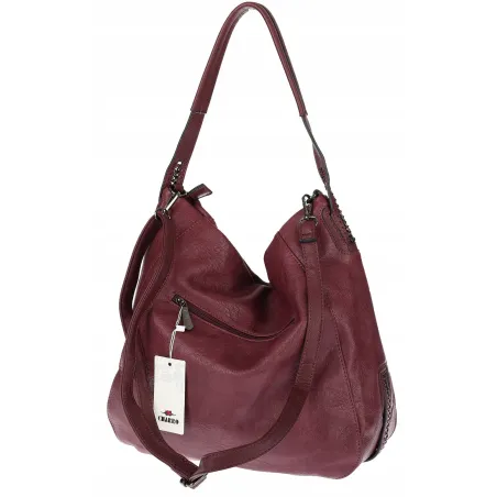 Torebka Damska Worek duża włoska marka CHARRO A4 pojemna CH6688 Bordowa