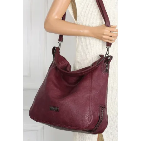 Torebka Damska Worek duża włoska marka CHARRO A4 pojemna CH6688 Bordowa
