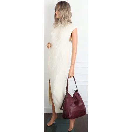 Torebka Damska Worek duża włoska marka CHARRO A4 pojemna CH6688 Bordowa