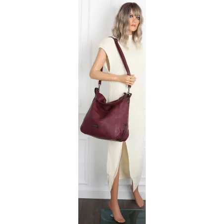 Torebka Damska Worek duża włoska marka CHARRO A4 pojemna CH6688 Bordowa