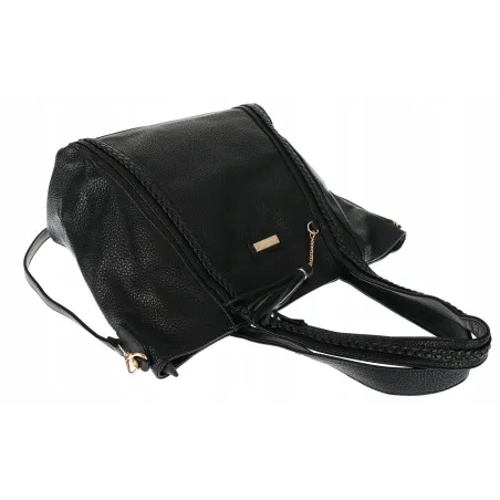 Torebka damska shopper A4 elegancka torba duża na ramię CH778 Czarna
