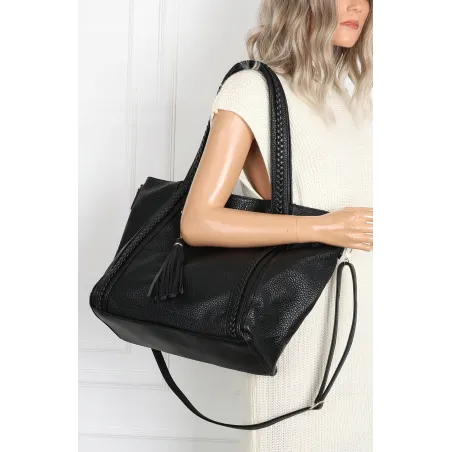 Torebka damska shopper A4 elegancka torba duża na ramię CH778 Czarna