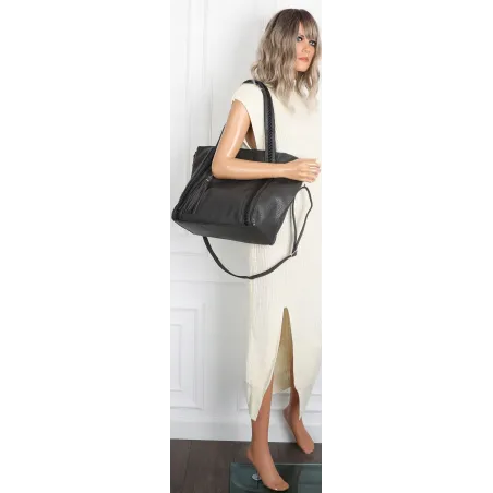 Torebka damska shopper A4 elegancka torba duża na ramię CH778 Szara