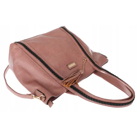 Torebka damska shopper A4 elegancka torba duża na ramię CH778 Różowa