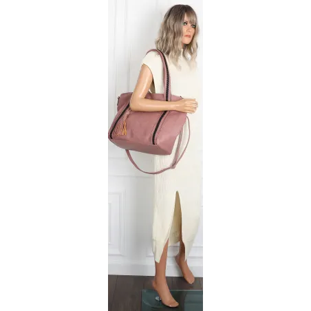 Torebka damska shopper A4 elegancka torba duża na ramię CH778 Różowa