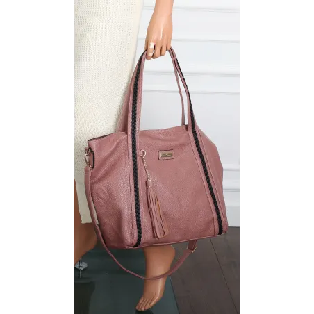 Torebka damska shopper A4 elegancka torba duża na ramię CH778 Różowa