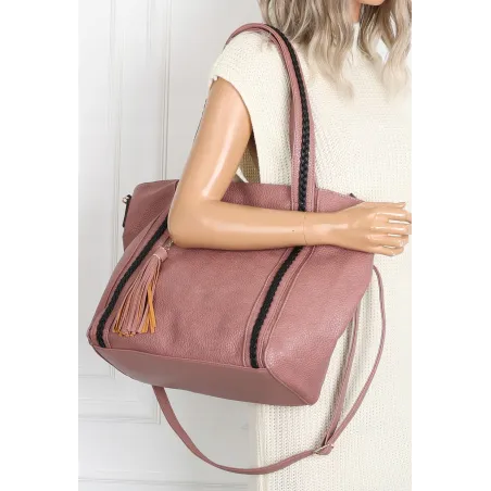 Torebka damska shopper A4 elegancka torba duża na ramię CH778 Różowa