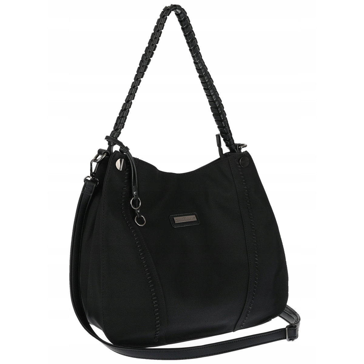 Torebka Damska Shopper Worek Pojemna Modna Duża Miejska Torba CH7716 Czarna