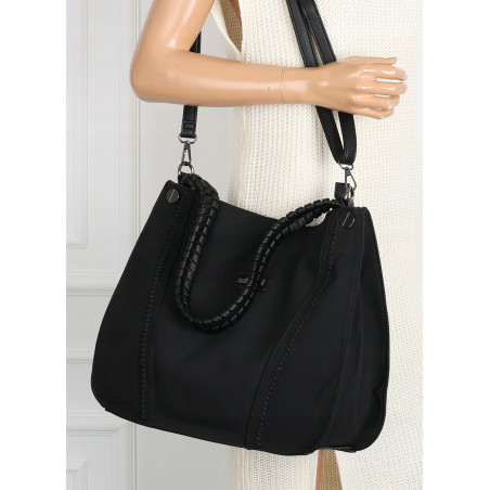 Torebka Damska Shopper Worek Pojemna Modna Duża Miejska Torba CH7716 Czarna