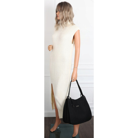 Torebka Damska Shopper Worek Pojemna Modna Duża Miejska Torba CH7716 Czarna