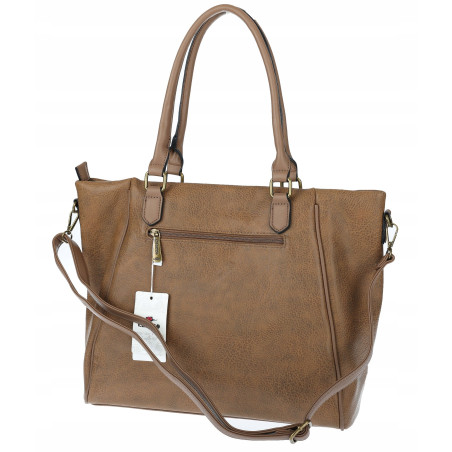 Torebka Damska Listonoszka Shopper Duża A4 Torba na Ramię CH66811 Brązowa