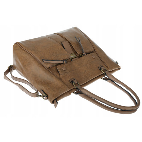 Torebka Damska Listonoszka Shopper Duża A4 Torba na Ramię CH66811 Brązowa