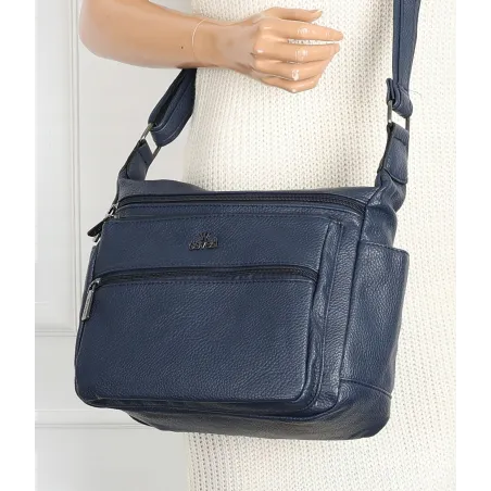 Torebka Damska Listonoszka Modna Pojemna Torba na Ramię CJYUA7416 Granatowa