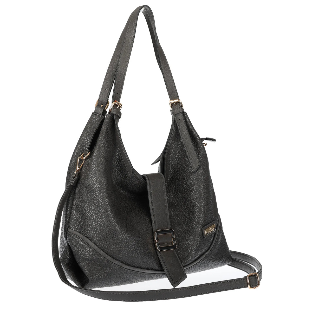 Torebka Damska listonoszka worek torba na ramię duża pojemna CH7712 Szara