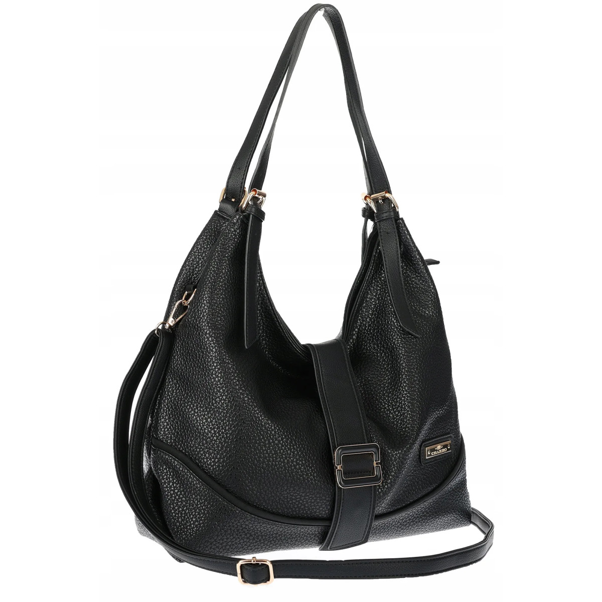 Torebka Damska listonoszka worek torba na ramię duża pojemna CH7712 Czarna