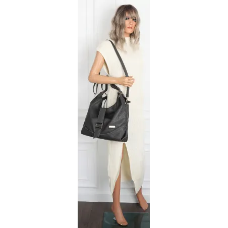 Torebka Damska listonoszka worek torba na ramię duża pojemna CH7712 Szara