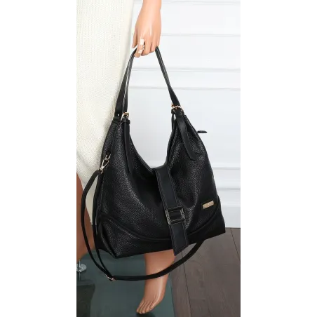 Torebka Damska listonoszka worek torba na ramię duża pojemna CH7712 Czarna