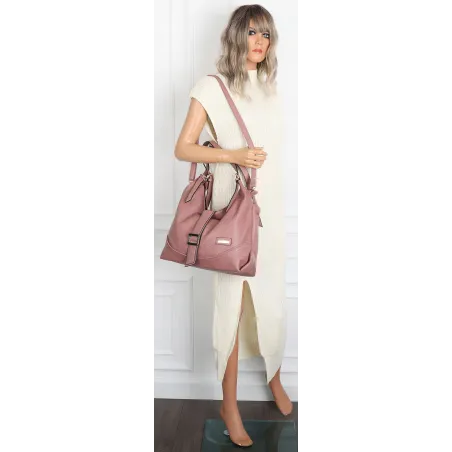 Torebka Damska listonoszka worek torba na ramię duża pojemna CH7712 Różowa