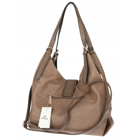 Torebka Damska listonoszka worek torba na ramię duża pojemna CH7712 Beżowa