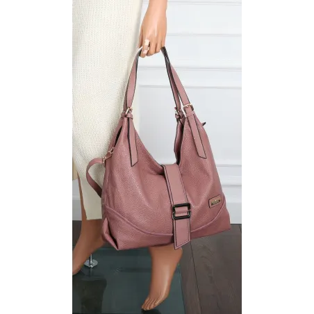 Torebka Damska listonoszka worek torba na ramię duża pojemna CH7712 Różowa