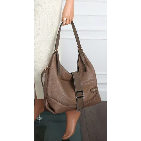 Torebka Damska listonoszka worek torba na ramię duża pojemna CH7712 Beżowa