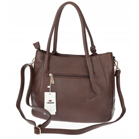 Torebka Damska Shopperka Pojemna A4 Modna Torba kuferek CH3327 Czekoladowa
