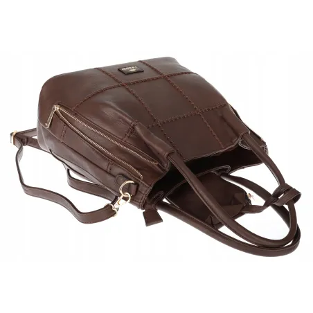 Torebka Damska Shopperka Pojemna A4 Modna Torba kuferek CH3327 Czekoladowa