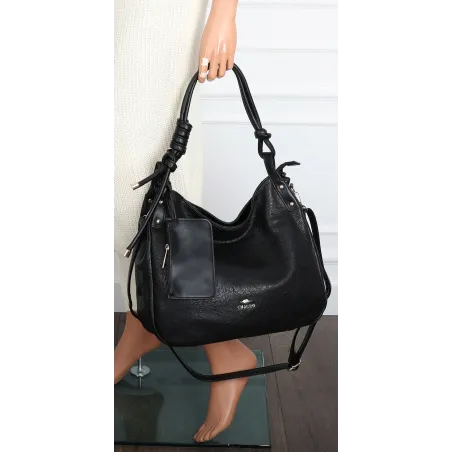 Torebka Damska CHARRO Shopperka Pojemna A4 Modna Torba Worek CH3318 Czarna