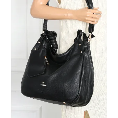 Torebka Damska CHARRO Shopperka Pojemna A4 Modna Torba Worek CH3318 Czarna